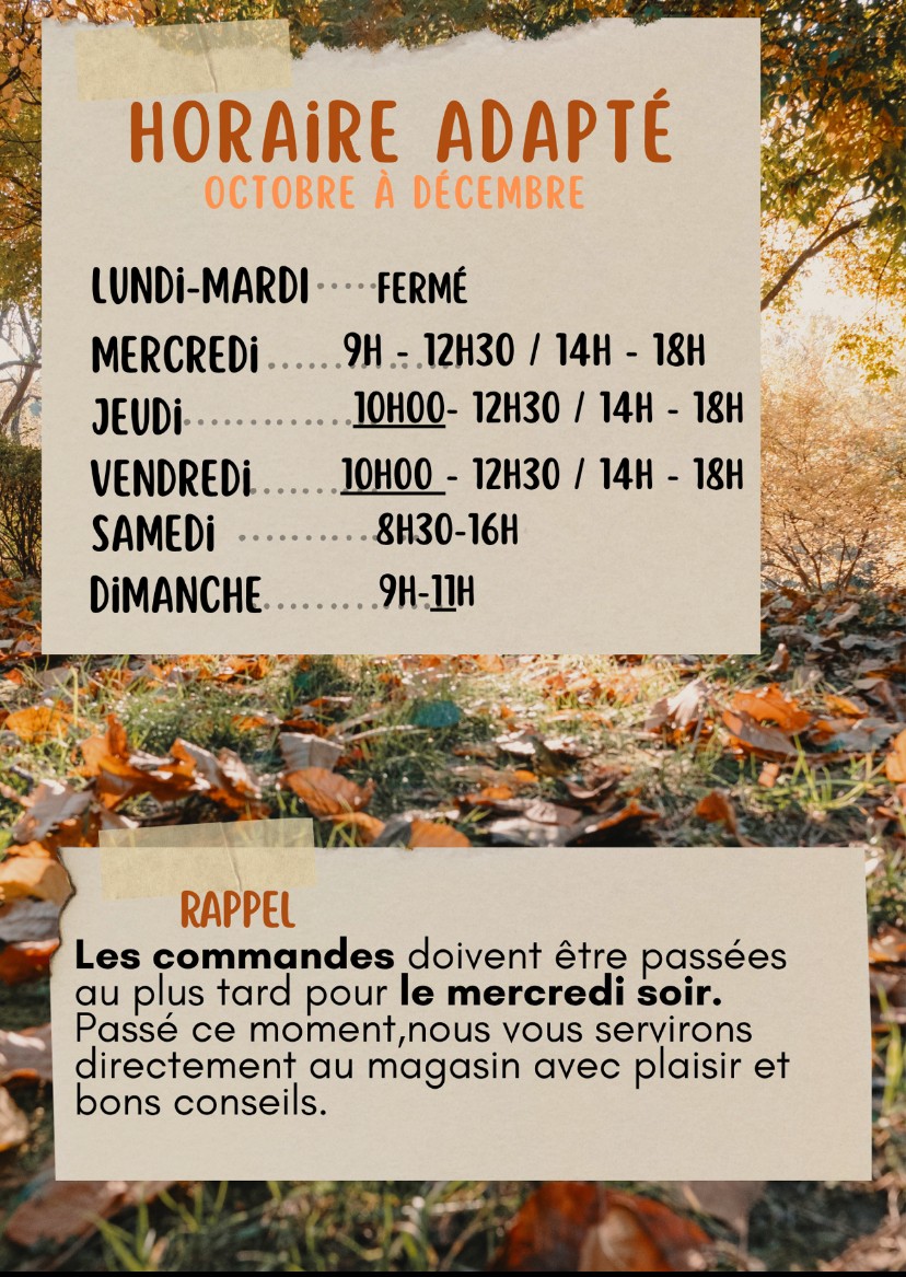 horaire modifie